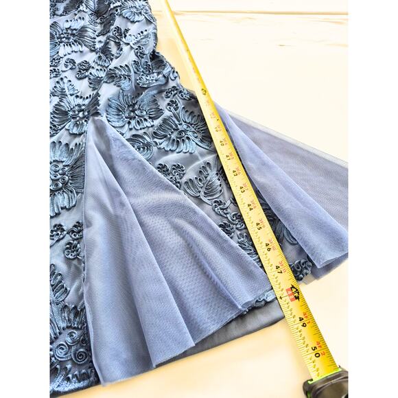 Alex Evenings Dress Size 12 Tea Length Blue Lace Mother of Bride Groom Formal - Picture 11 of 11